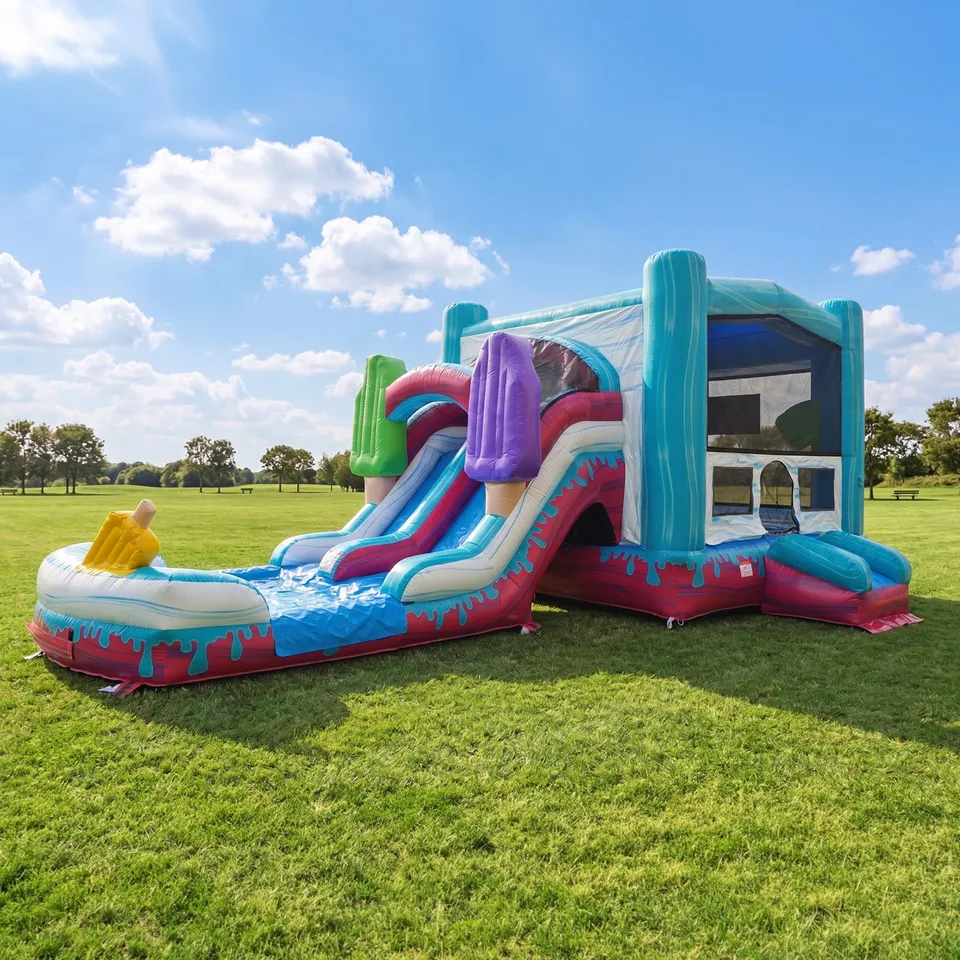 XJUMP Combos Pop Splash Castello Gonfiabile doppia pista piscina