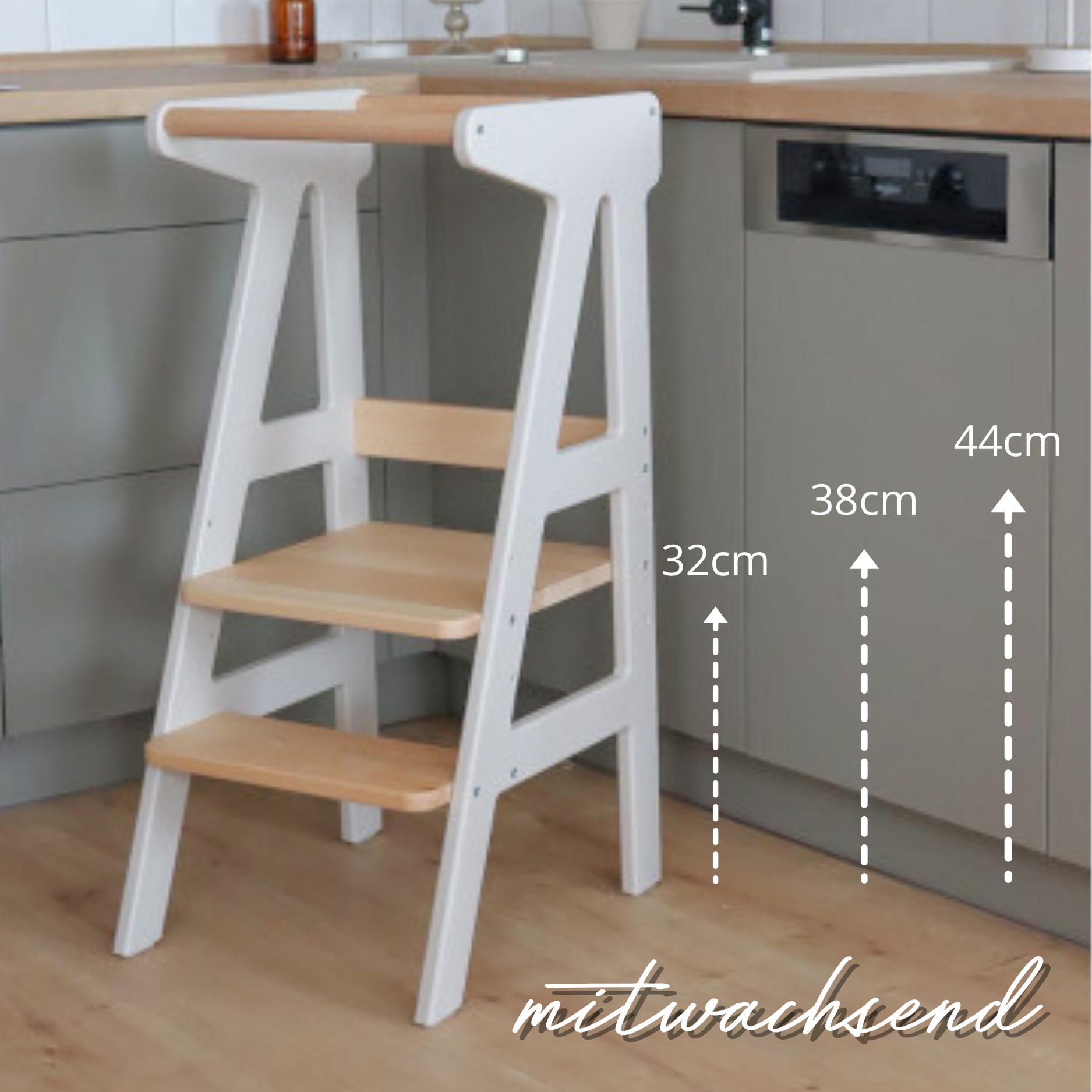 Lionherz Growing Tower torre apprendimento legno bianco regolabile