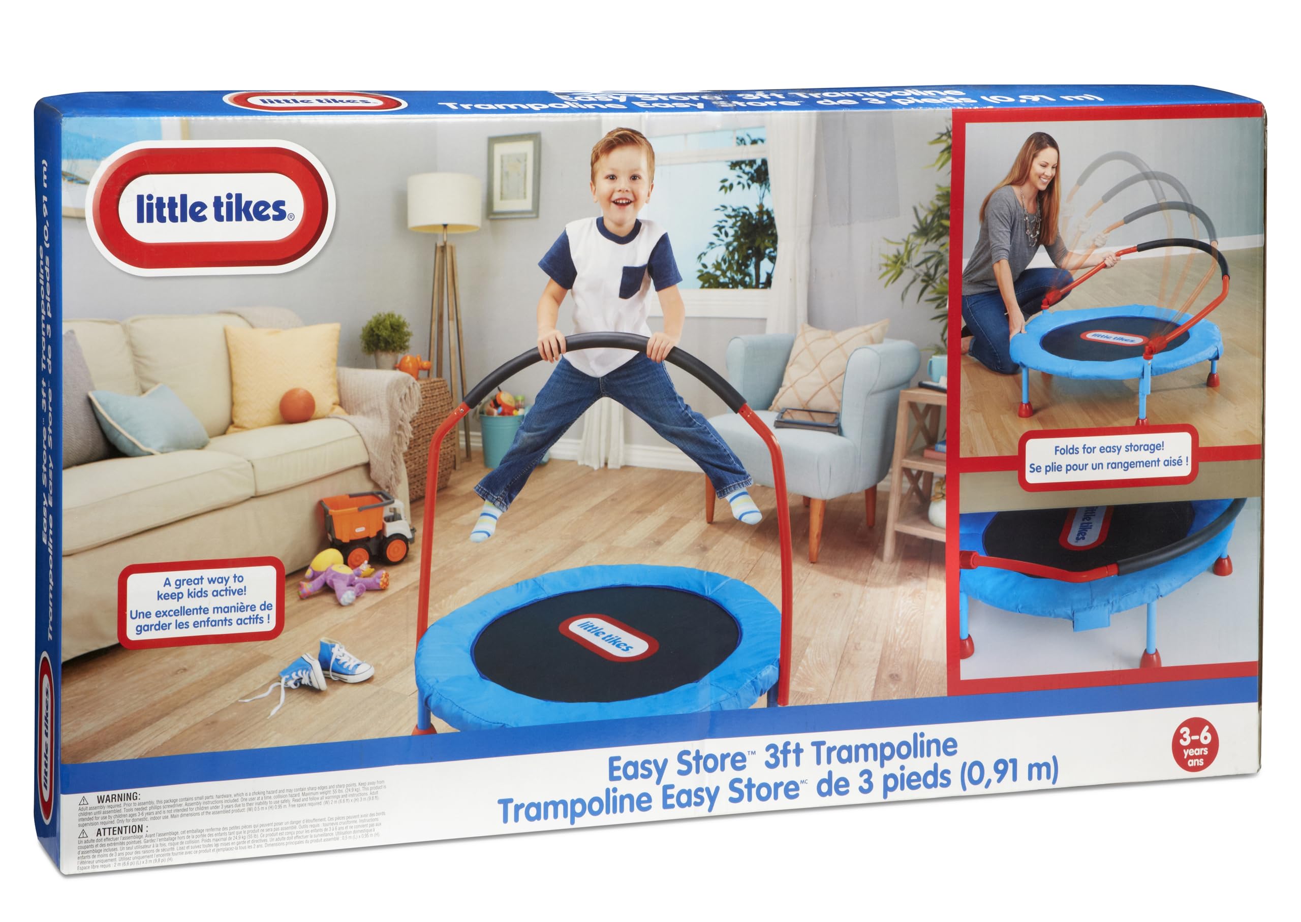 Little Tikes Easy Store trampolino 91,5 cm con maniglia