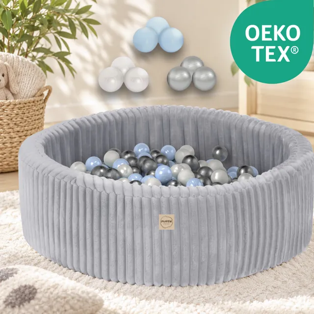 Lionherz Fluffy Pool piscina palline 90x30 200 palline platino/blu