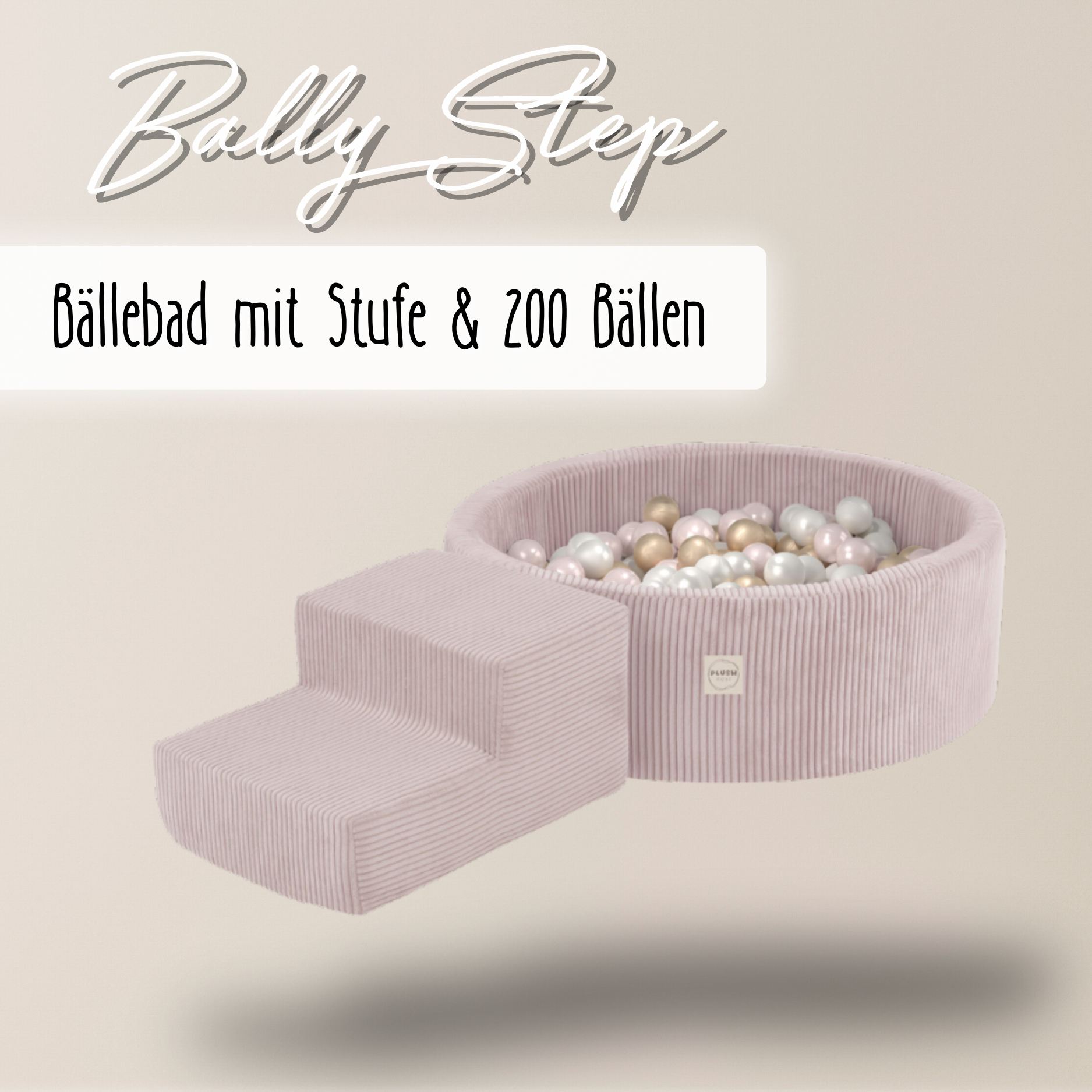 LIONHERZ Bally Step piscina palline 90x30 rosa 200 palline