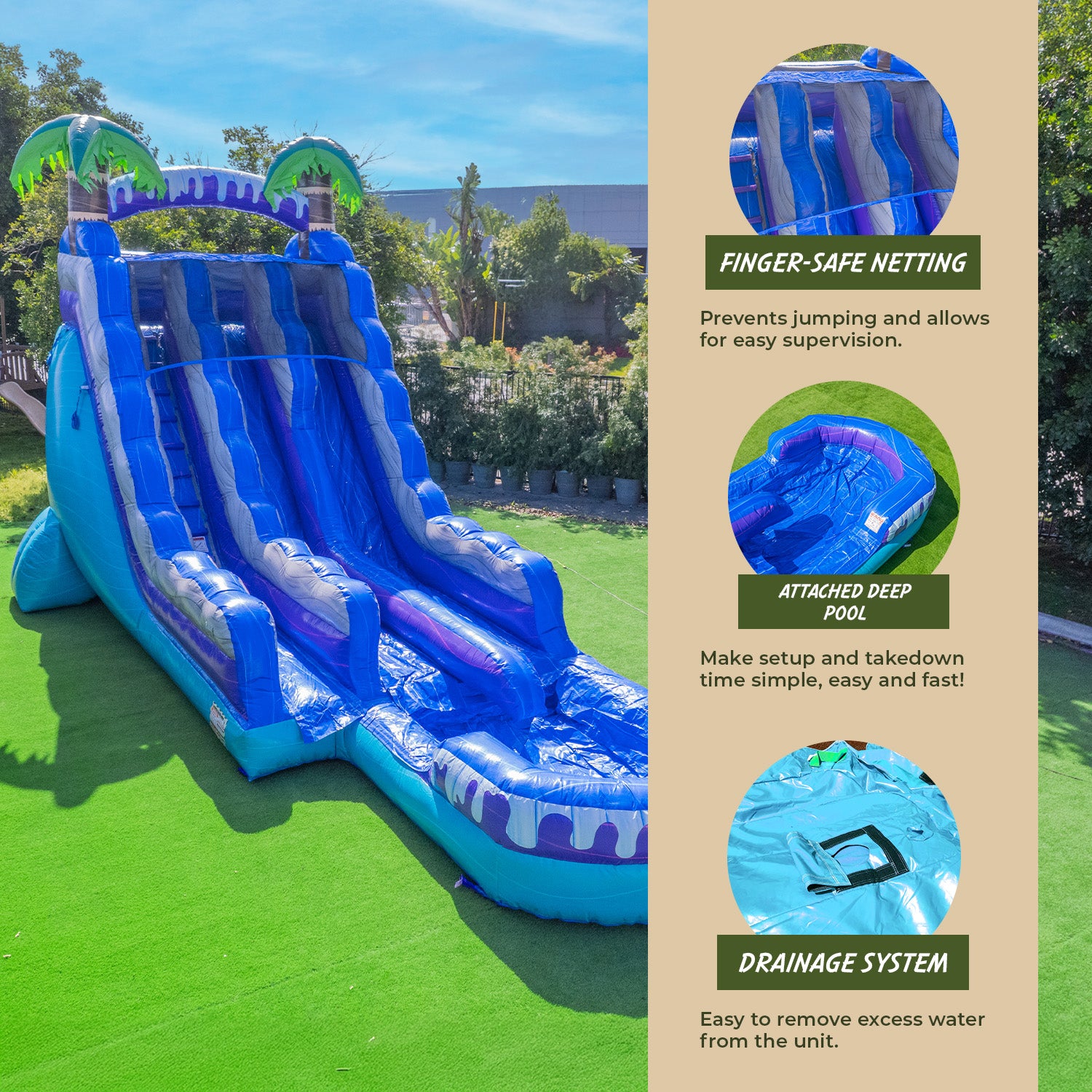 XJUMP Water Slides X-WD19T Tropical scivolo acquatico 19FT