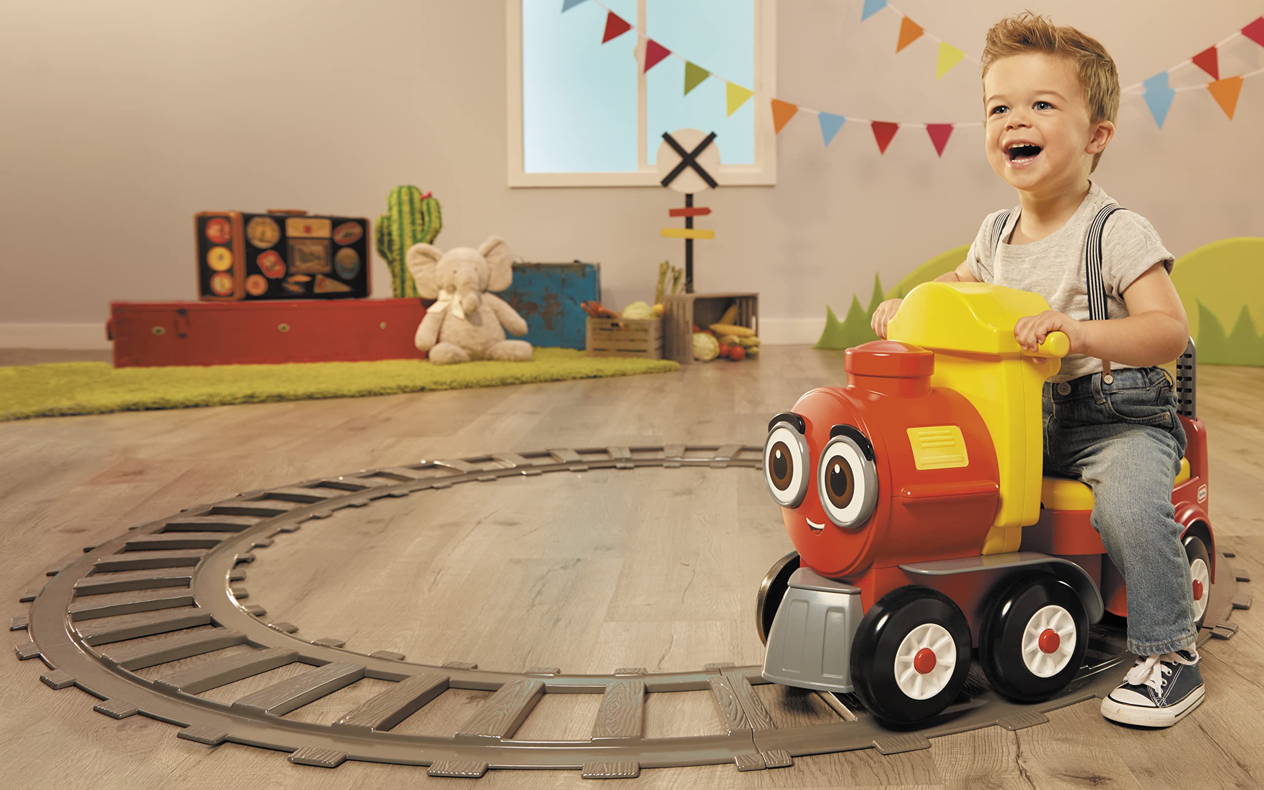 Little Tikes Cozy Train Trenino Cavalcabile con binari 1-5 anni
