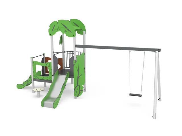 Pozza 1865 Leaves torre Hook Baby con altalena e scivoli
