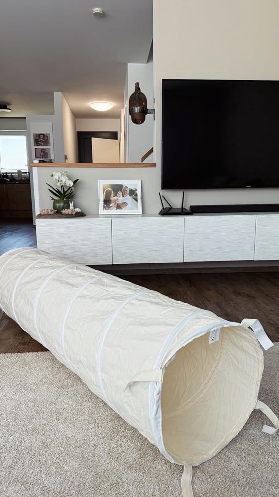 LIONHERZ Tenda Pop-Up Cotone Canapa Crema Finestre Mesh