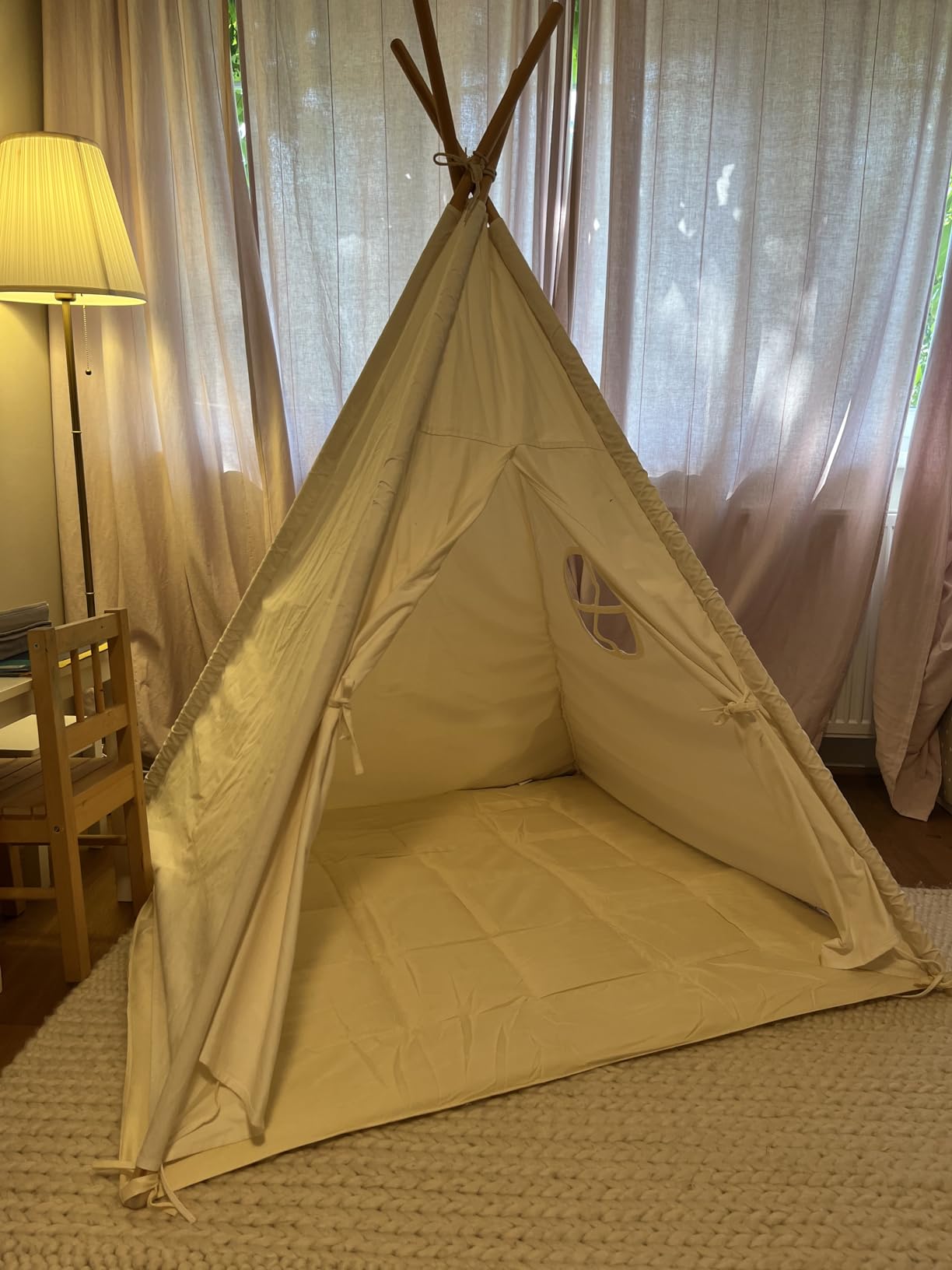 Lionherz Tipi-Decke Tappeto Tenda 120x120 cm Crema