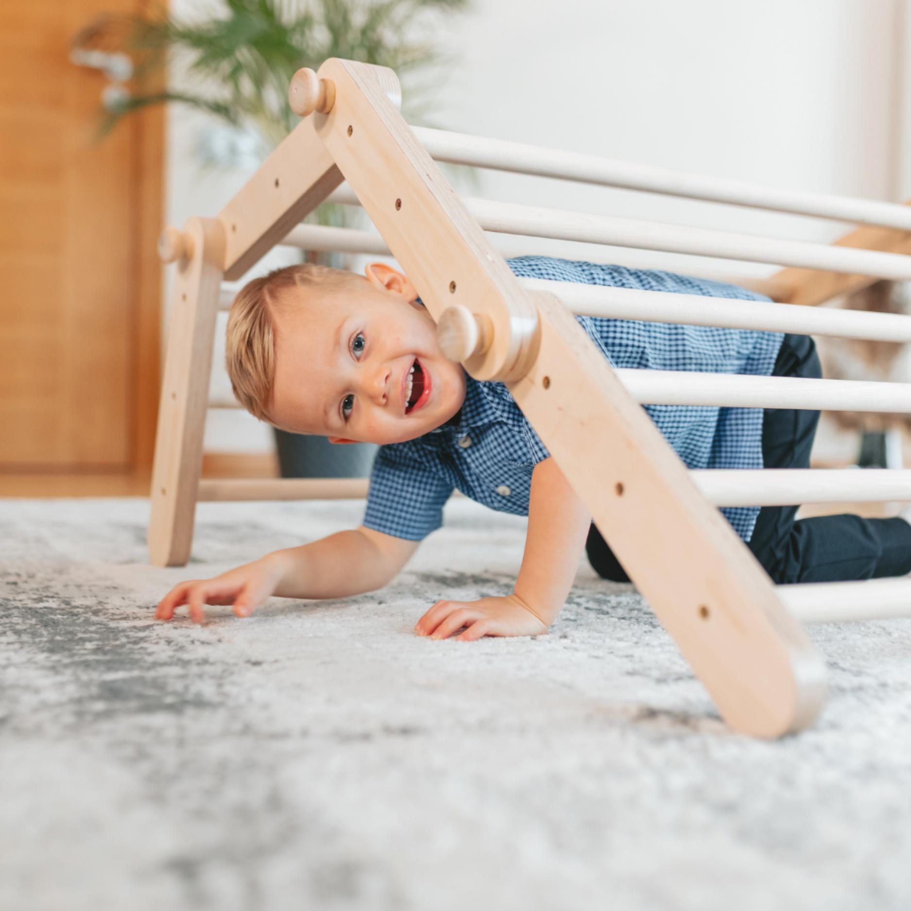 Mopitri triangolo Pikler arrampicata legno 4 segmenti rampa