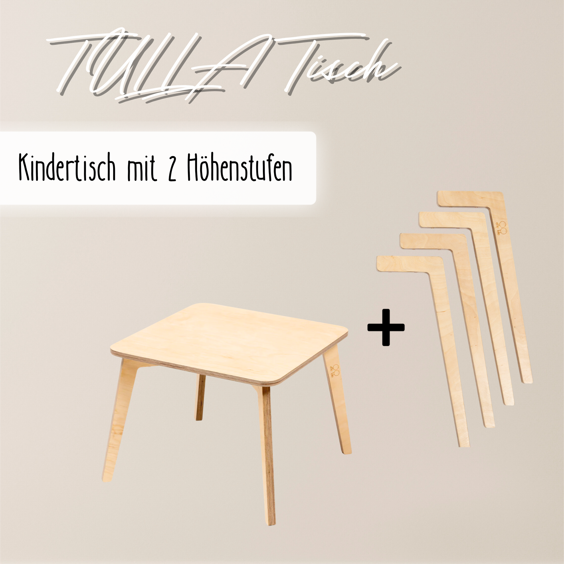 Lionherz Tulla Tavolo Bambini legno naturale regolabile