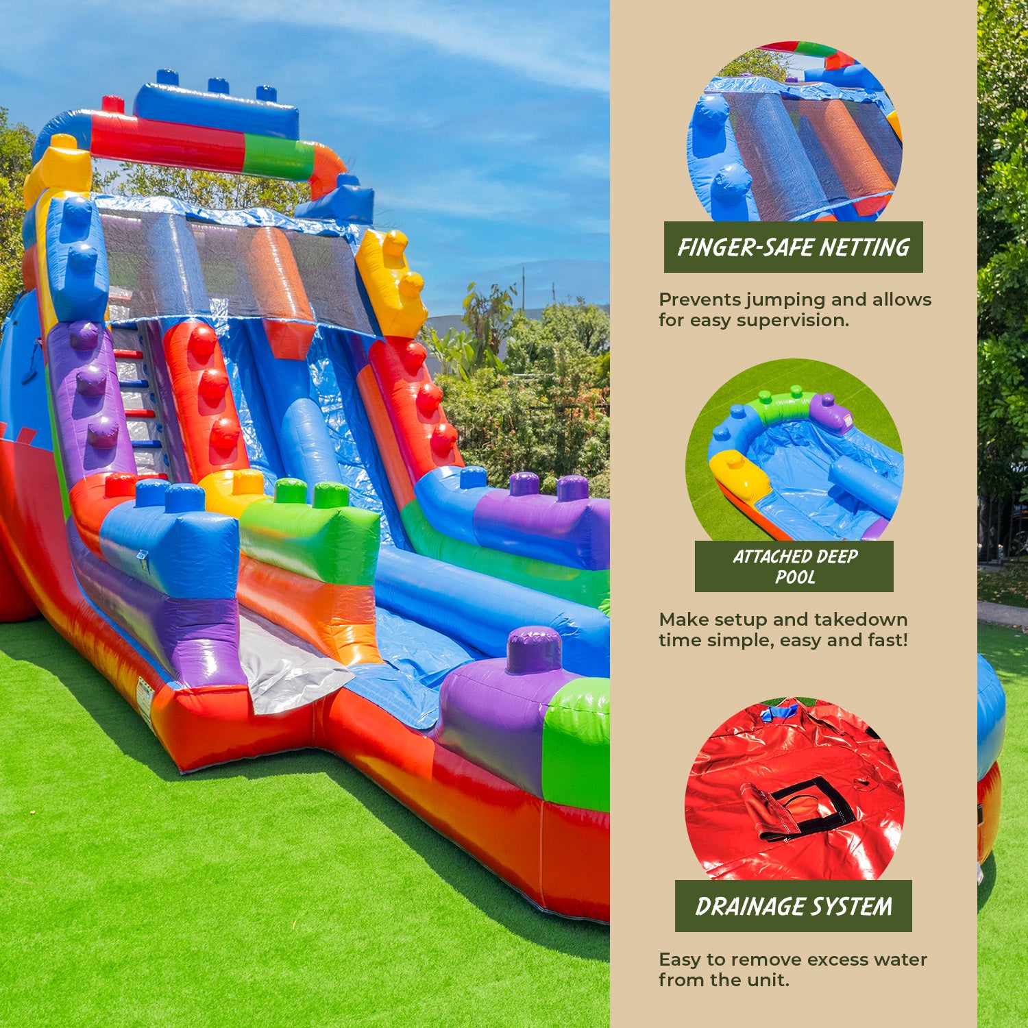 XJUMP Water Slides Block Party 19 Scivolo Acqua doppia pista