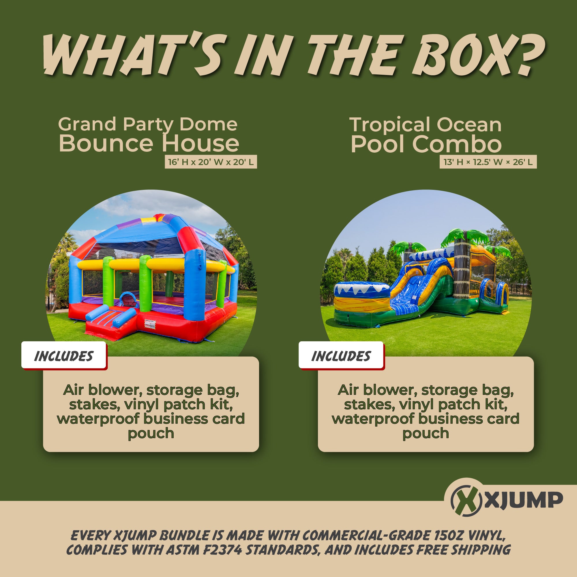 XJUMP Bundles Top Earners cupola gonfiabile + combo oceano