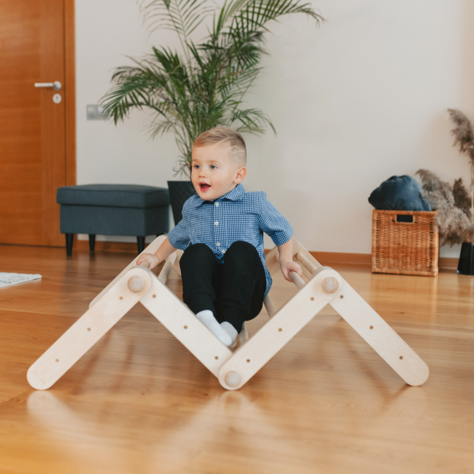 Mopitri triangolo Pikler arrampicata legno 4 segmenti rampa