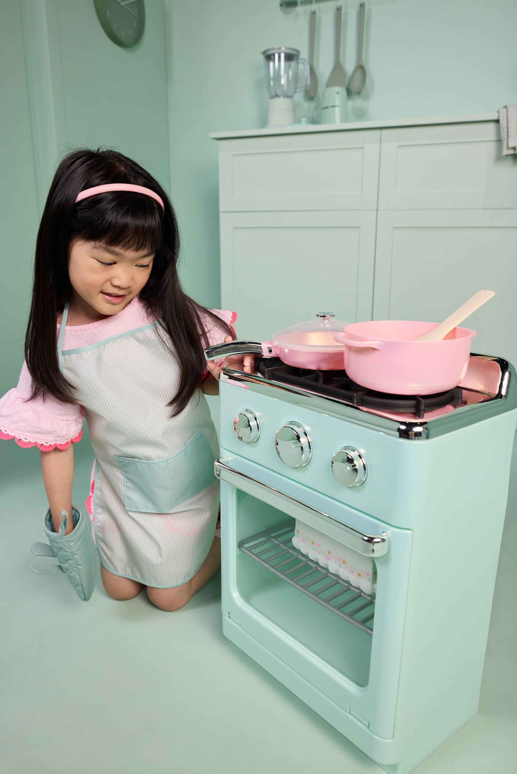 Little Tikes Sweet Spaces set cucina grembiule guanto Sea Foam 3 pezzi
