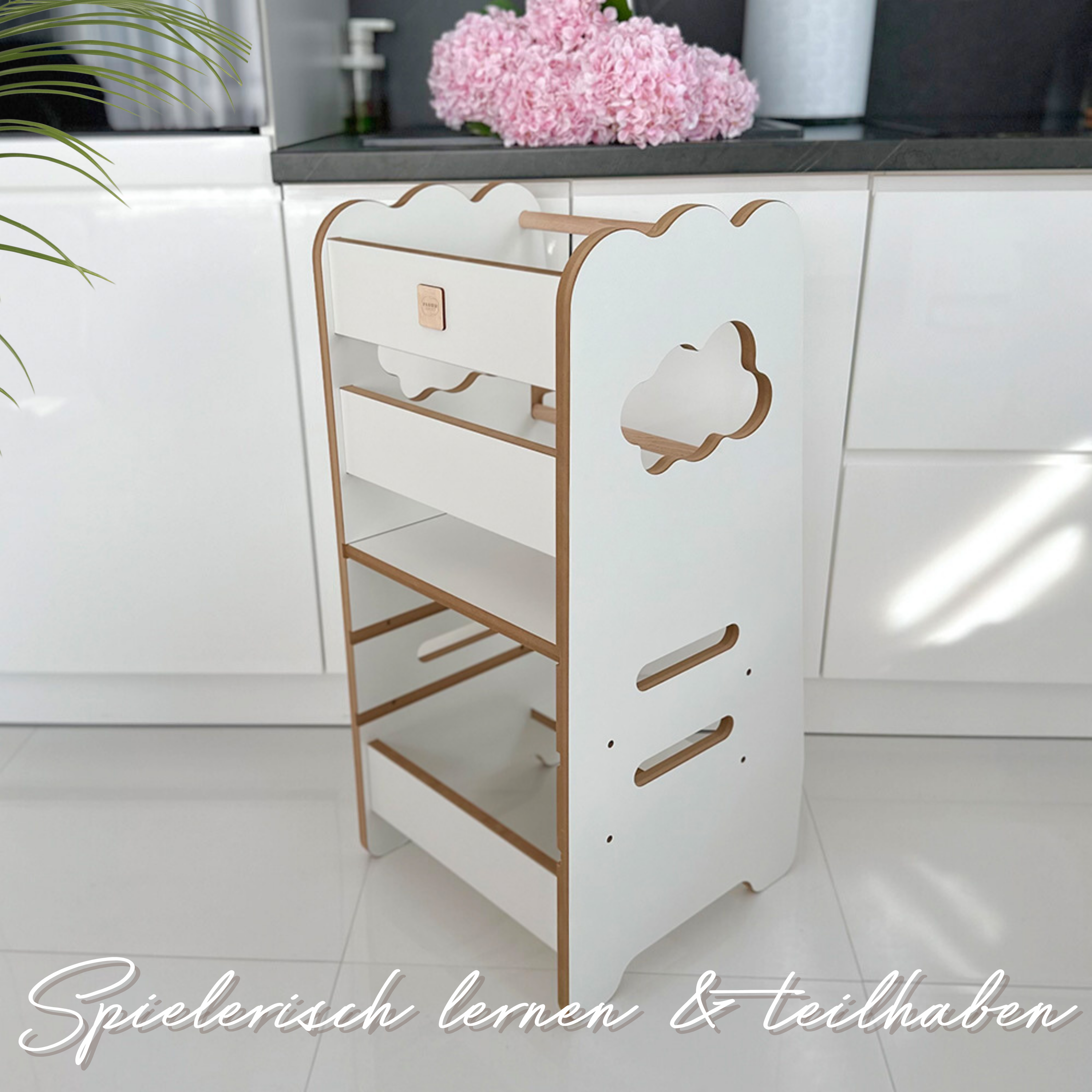 Lionherz Lerntürme Cloudy Helper torre apprendimento bianca regolabile