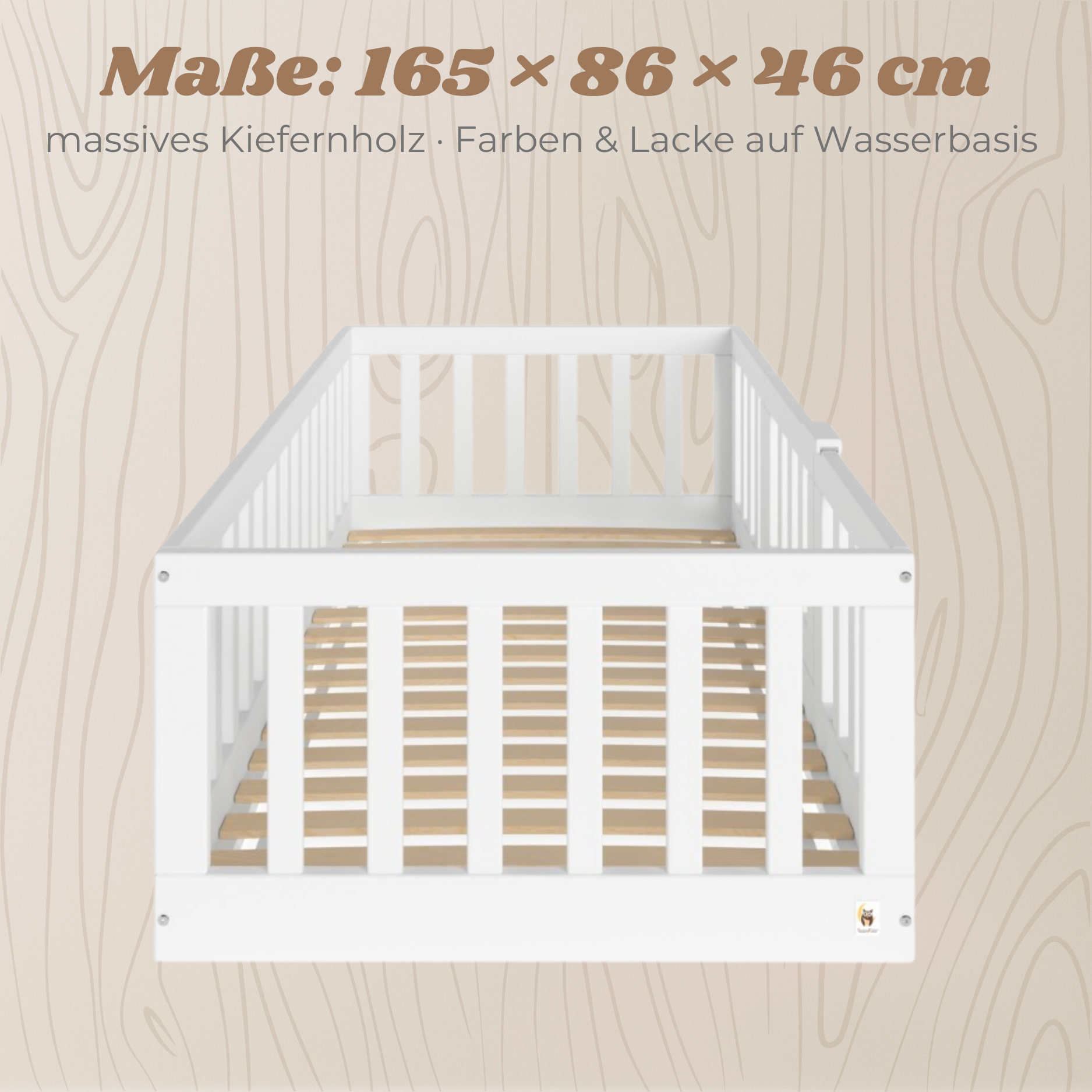YappyCasa Junior 160x80 letto montessori bianco con porticina