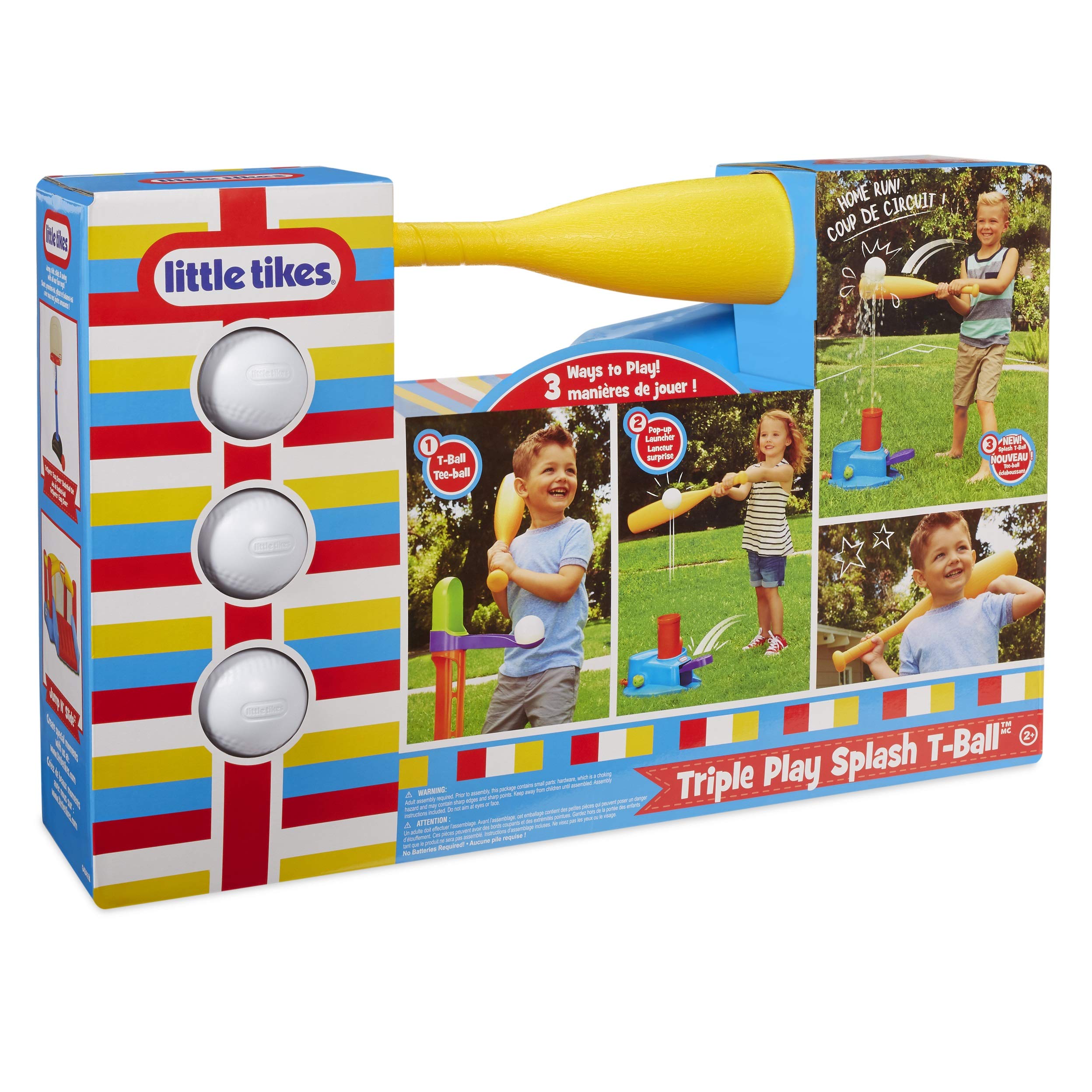 Little Tikes Triple Play Splash set baseball T-ball 3 palline