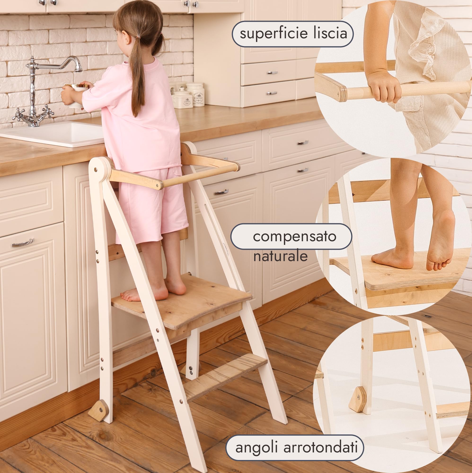 Goodevas Torre di Apprendimento legno Montessori pieghevole