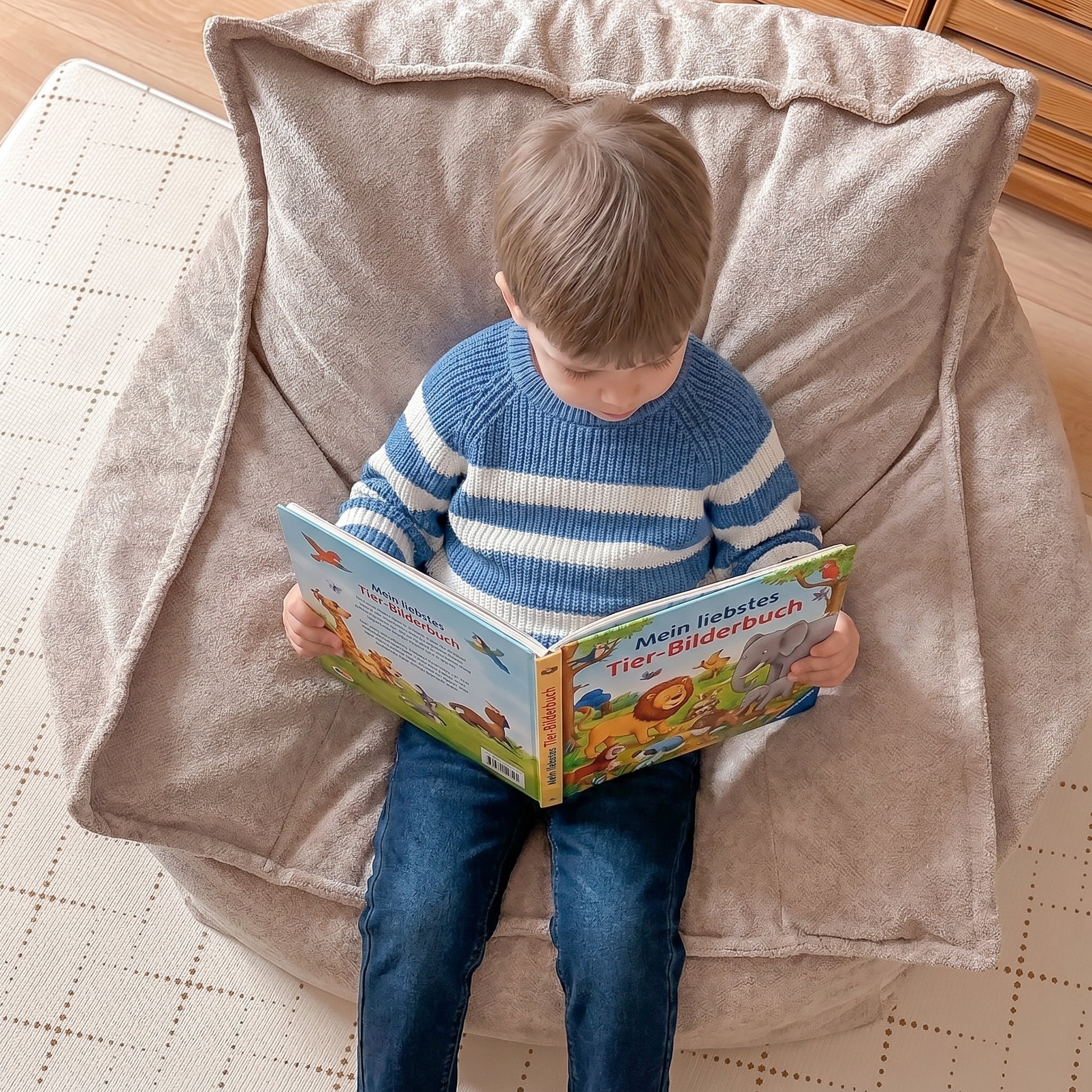 Lionherz Chenille Throne poltrona bambini 80x73x58 beige chenille