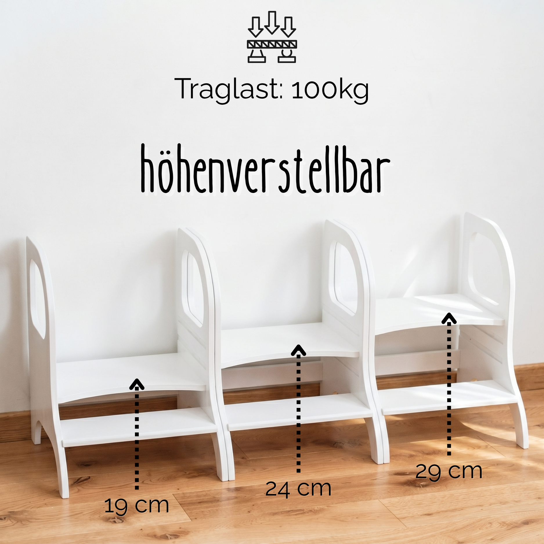 Lionherz Miimo Sgabello Bambini legno bianco 100kg