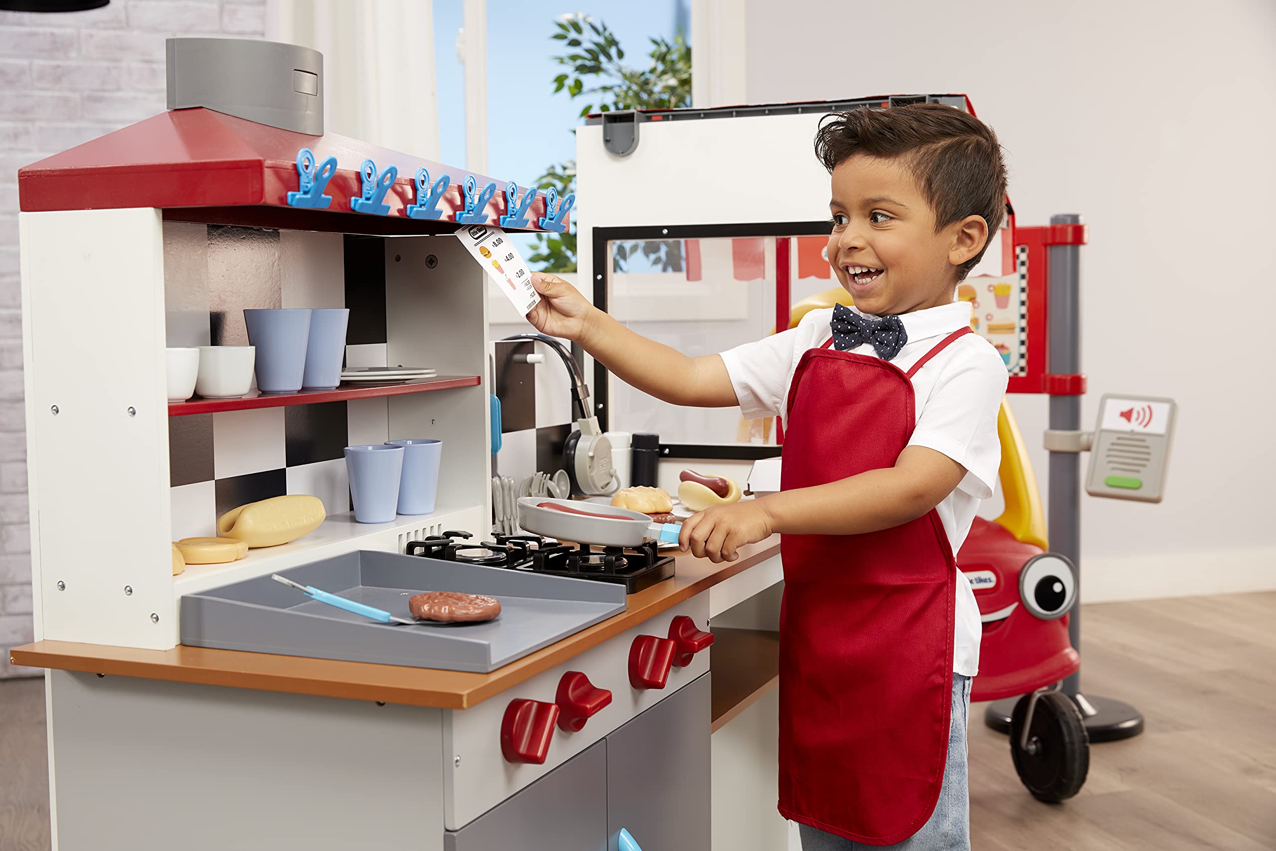 Little Tikes Real Wood Ristorante Drive-Thru Cucina Legno 40 Pezzi