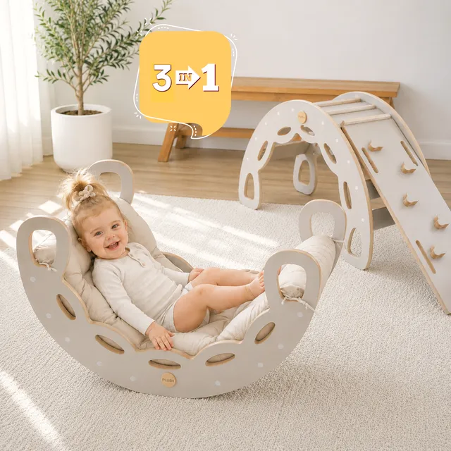 Lionherz Big Rocker 3in1 dondolo beige 90x41x50 con rampa
