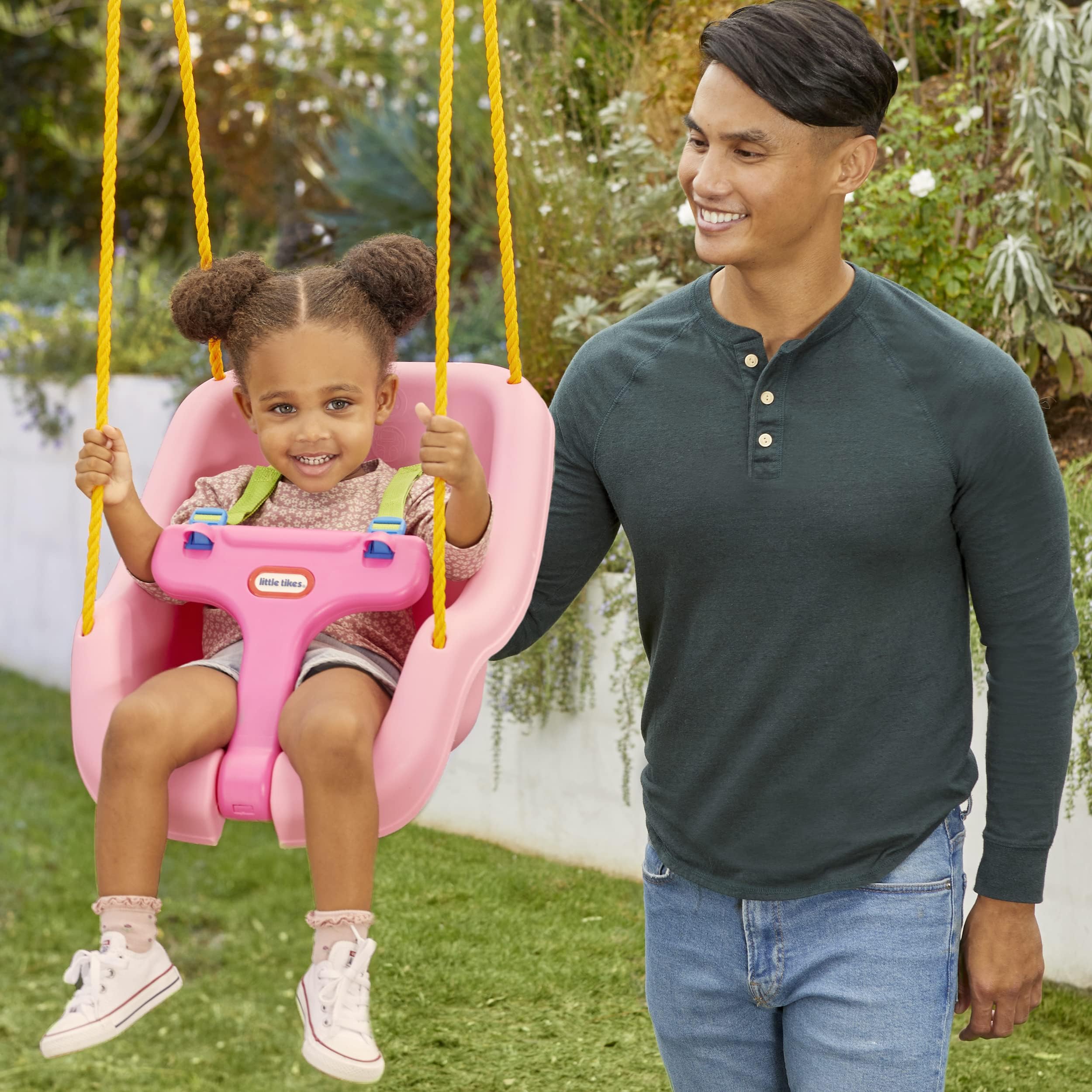 Little Tikes Active Play Altalena 2 in 1 Snug Secure Rosa