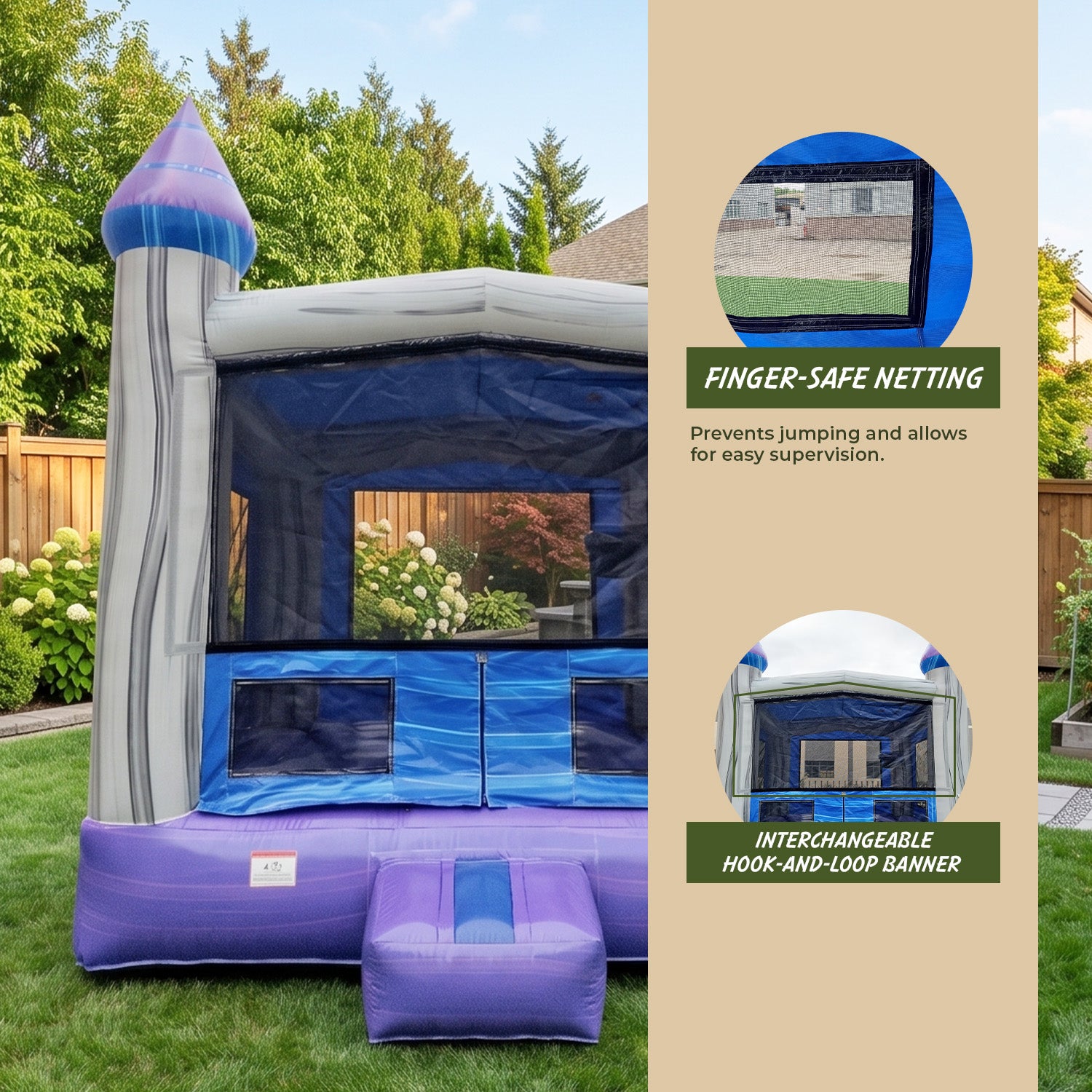 XJUMP Bounce Houses Purple Crest 13x13 Castello Gonfiabile