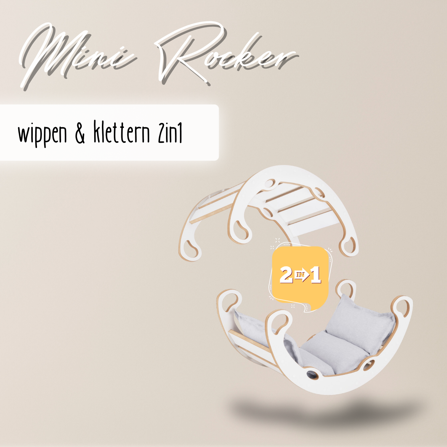 Lionherz Mini Rocker 2in1 dondolo crema 75x39x40 cuscino
