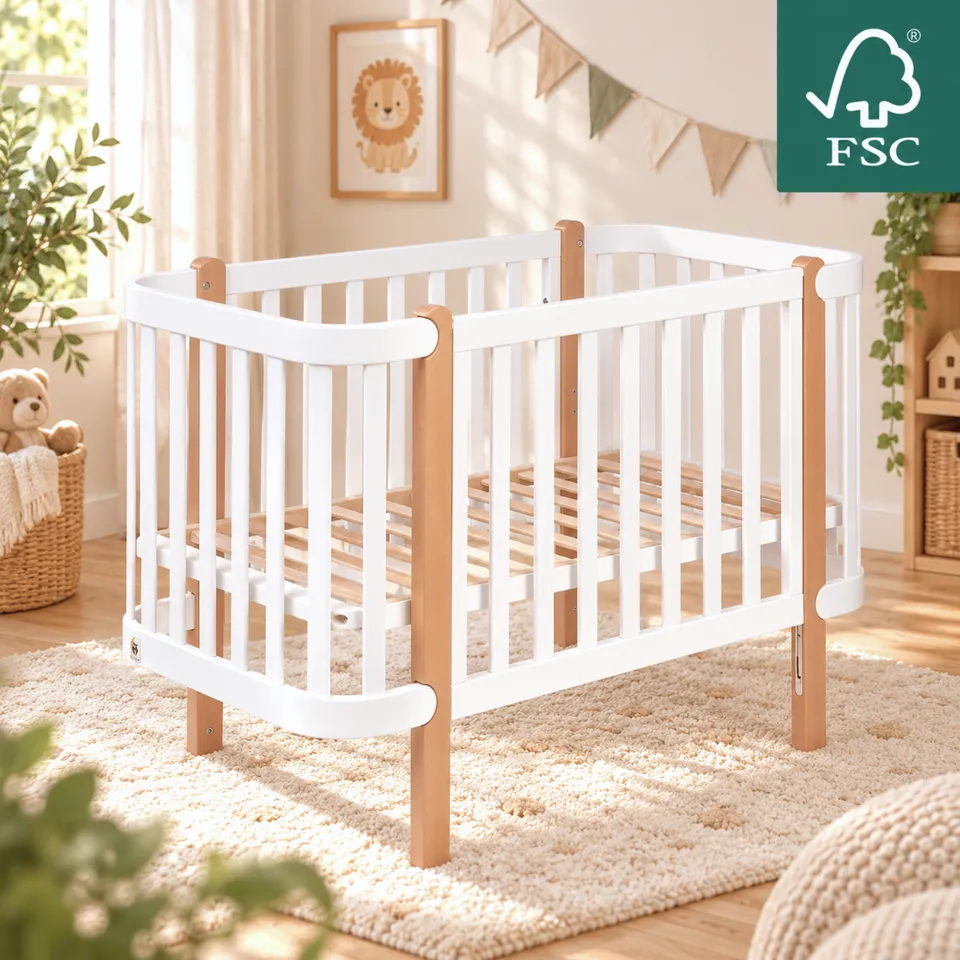 YappyÉtude Mini 120x60 lettino neonato grigio bianco faggio