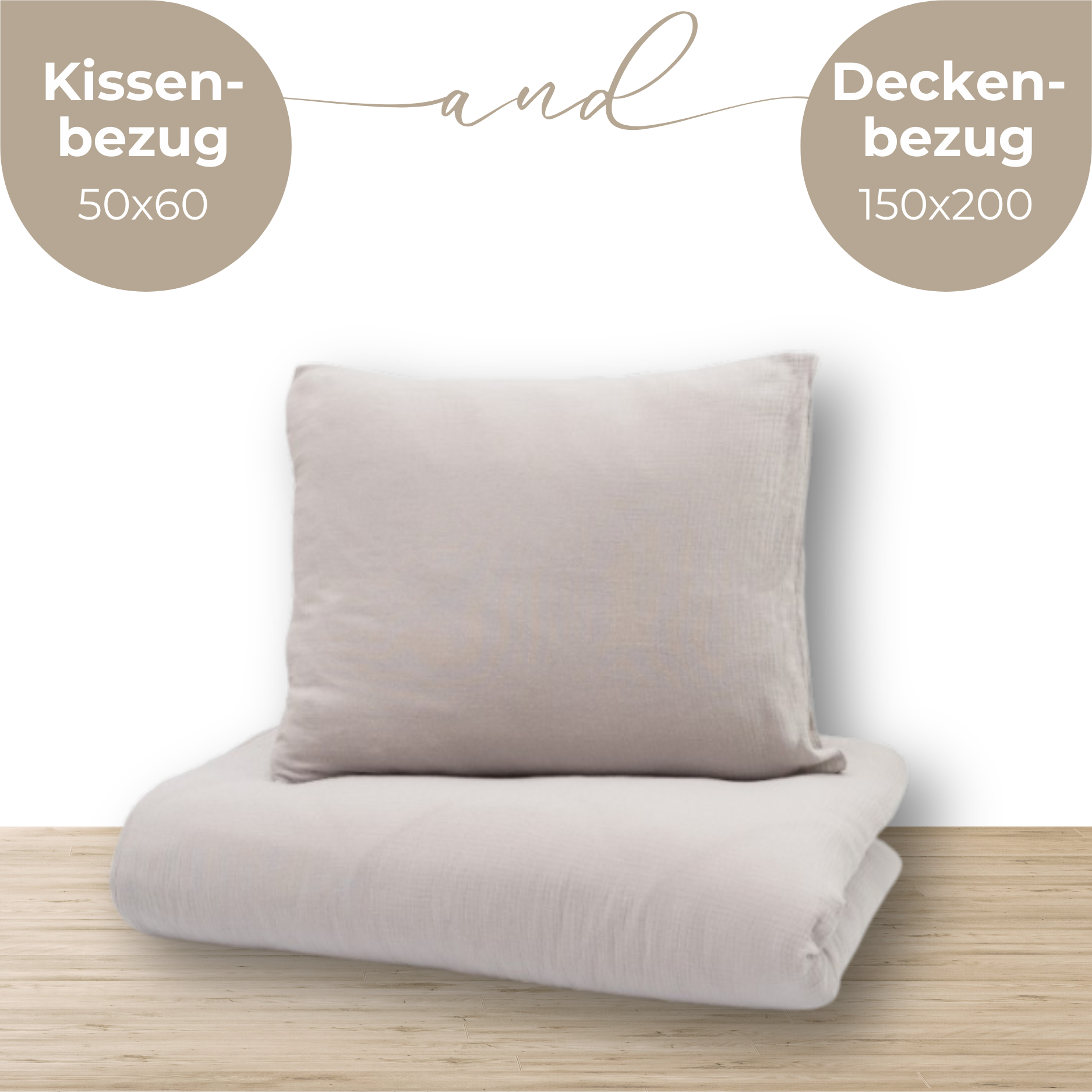 LIONHERZ YappyMuslin biancheria letto Silbergrau 100% cotone
