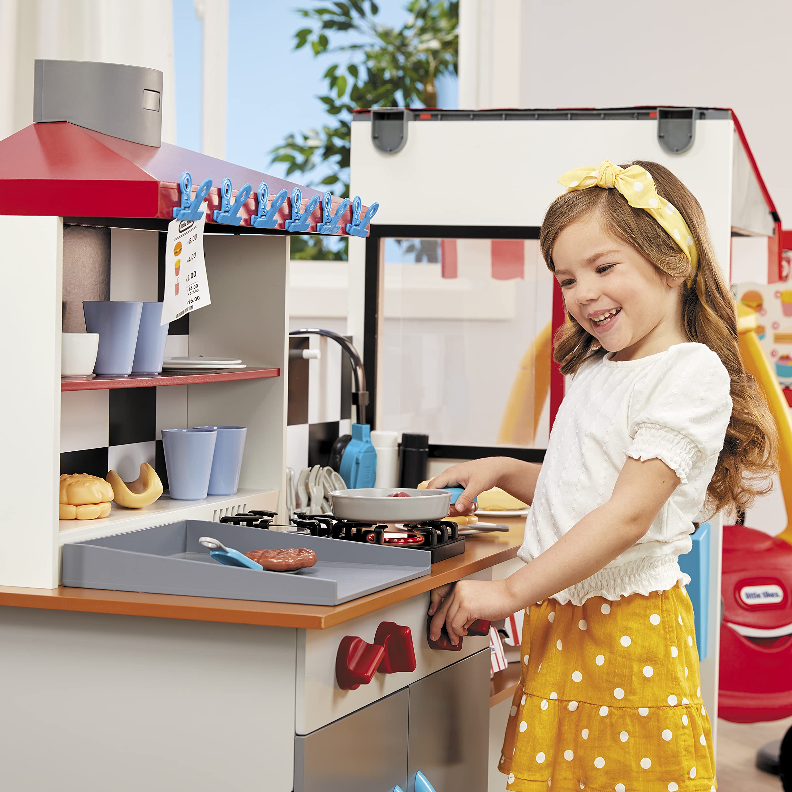 Little Tikes Real Wood Ristorante Drive-Thru Cucina Legno 40 Pezzi